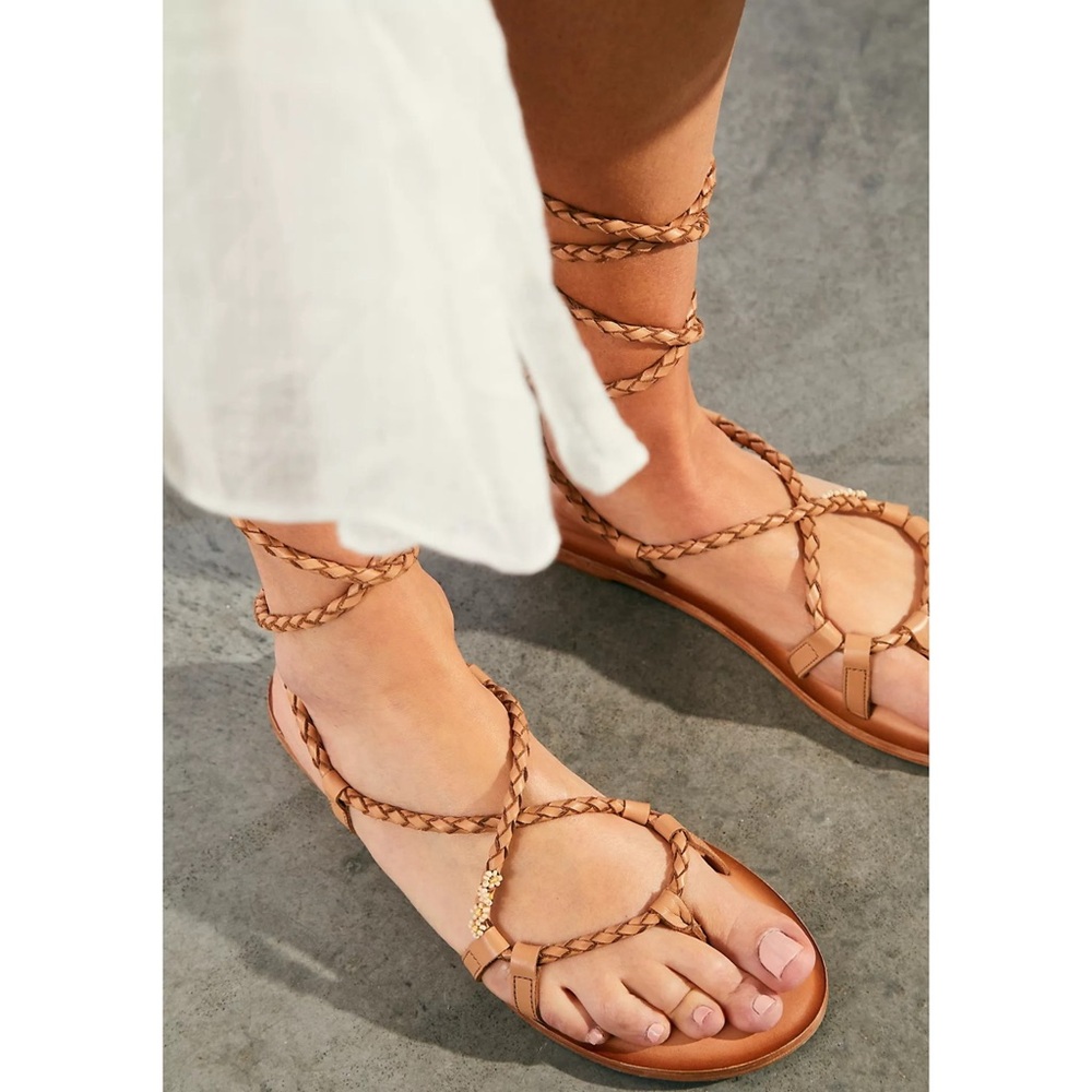 Free People Daisy Dream Wrap Elegant Black Strappy Sandals NWT SZ 9 BLACK - Picture 13 of 16